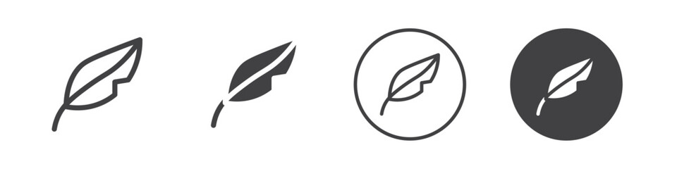 Feather icon Vector logo outline