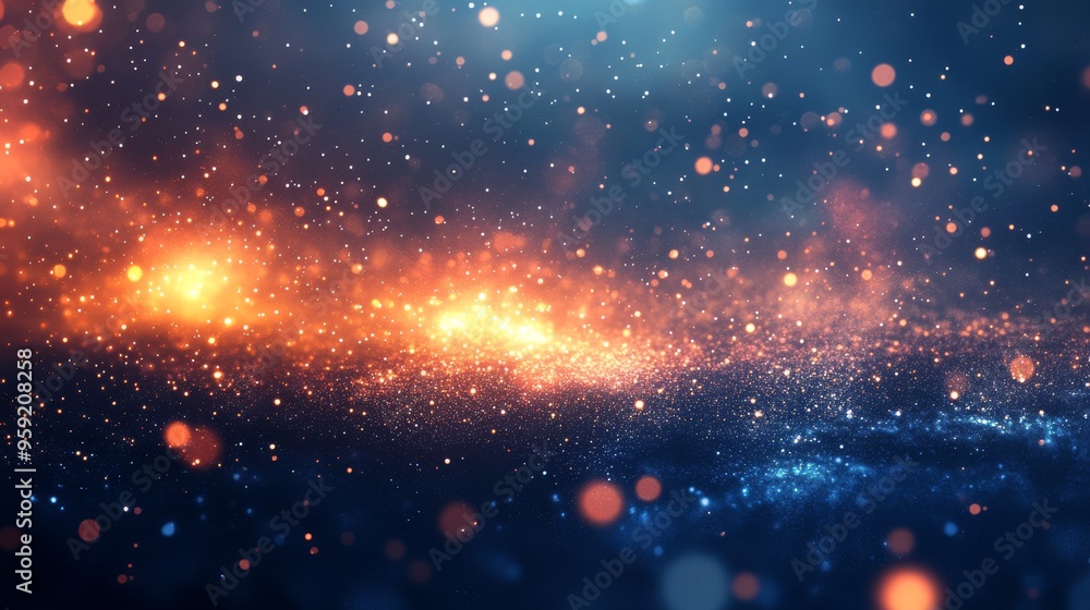 Poster an artistic and visually appealing blend of blue and orange gradients combines to create a textured,