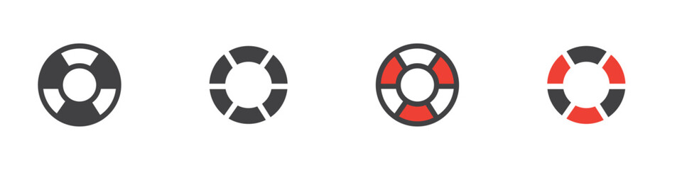 Lifebuoy ring icon Vector logo outline