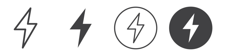Lightning icon Vector logo outline