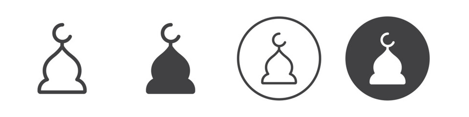 Mosque dome icon Vector logo outline