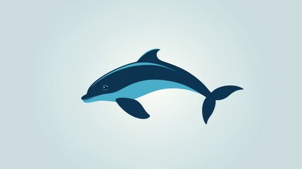 Fototapeta premium A Captivating Illustration of a Playful Dolphin Swimming Gracefully in a Serene Underwater Scene, Evoking Joy and Freedom