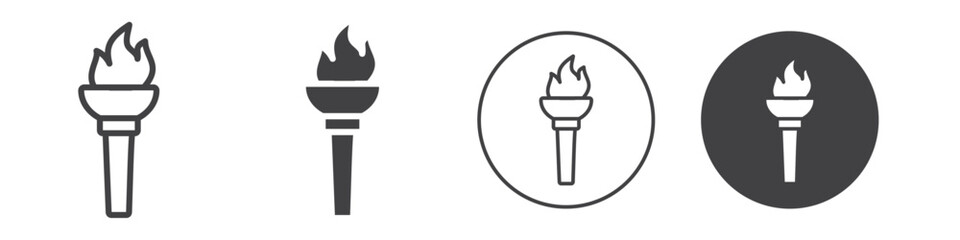 Olympic torch icon Vector logo outline
