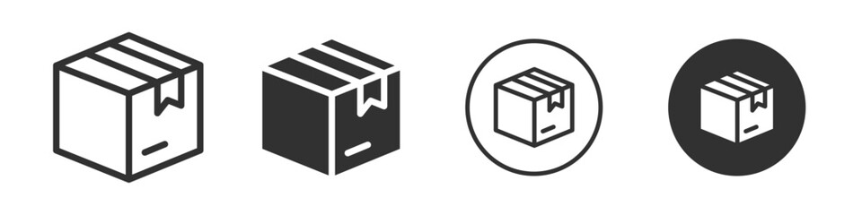 Packed box icon Vector logo outline