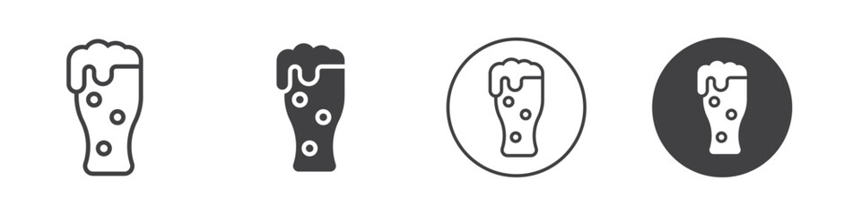 Pint of beer icon Vector logo outline