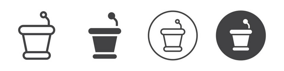 Podium speech icon Vector logo outline