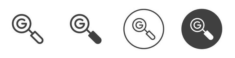 Search Console magnifying glass icon Vector logo outline
