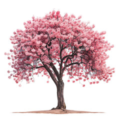 Obraz premium Cherry blossom tree isolated on transparent background 