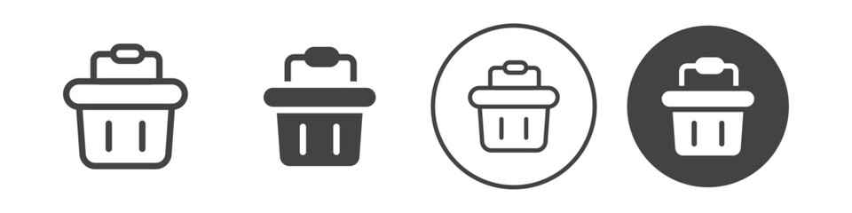 Shopping basket icon Vector logo outline