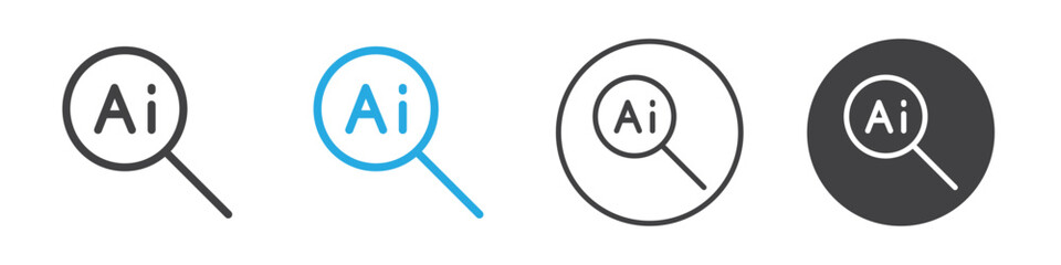 Smart search icon Vector logo outline