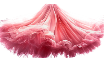 Pink tutu skirt isolated on transparent background	
