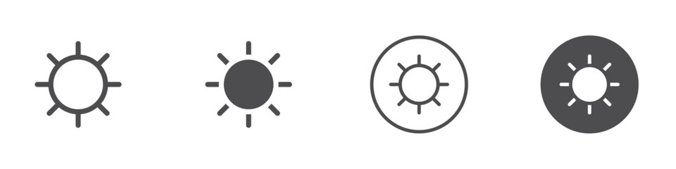 Sun shining icon Vector logo outline