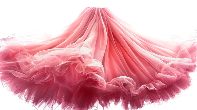 Pink tutu skirt isolated on transparent background	
