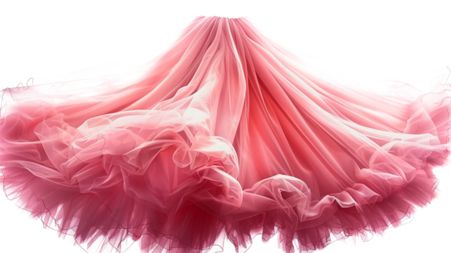 Pink tutu skirt isolated on transparent background	
