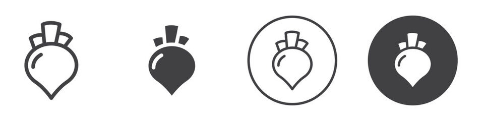 Turnip icon Vector logo outline