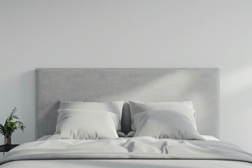 Scandinavian Style Light Grey Wool Headboard - AI Generated