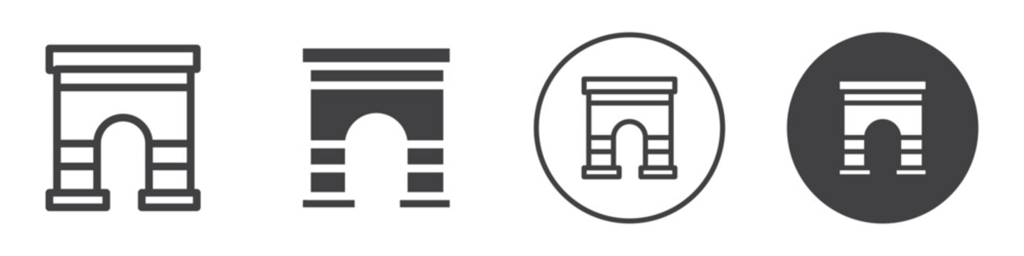 Triumphal arch icon Vector logo outline