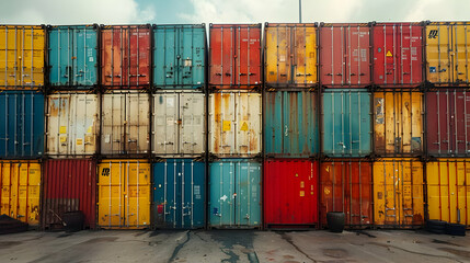 Fototapeta premium Colorful Shipping Containers - Photo