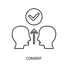 consent concept line icon. Simple element illustration. consent concept outline symbol design.