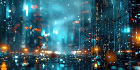 Fototapeta premium night modern city for background