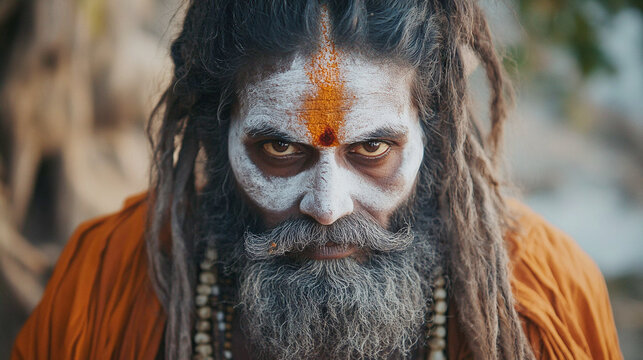 Intense look of aghori sadhu