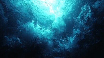 Obraz premium A watery expanse filled with countless air bubbles beneath the surface, bathed in illumination from below