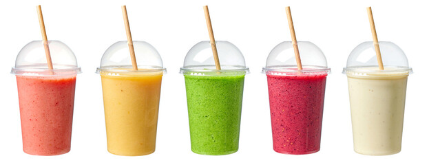 various colorful smoothies