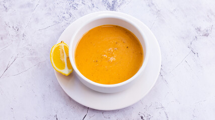 Lentil soup bowl