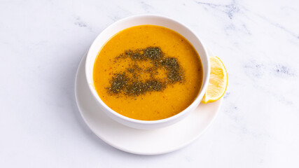 Lentil soup bowl