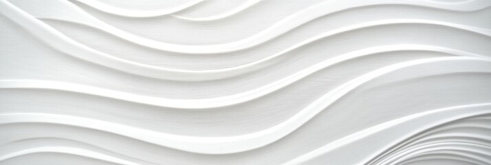 This elegant abstract background features a textured white wave pattern, ideal for contemporary interiors and various design projects, enhancing their aesthetic appeal and unique charm