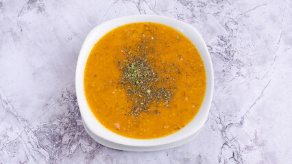 Lentil soup bowl