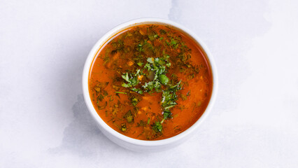 Ukrainian borscht soup bowl isolated