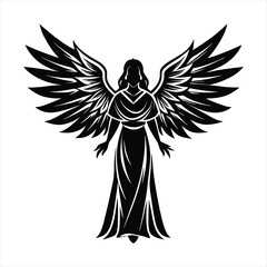 angel silhouette vector