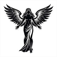 angel silhouette vector