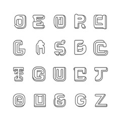 3D Outline Letters of the English Alphabet