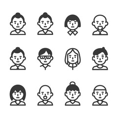 A Set of Twelve Diverse Human Profile Icons