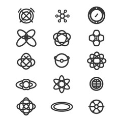 A Set of 15 Abstract Geometric Icon Designs Featuring Circles and Ovals