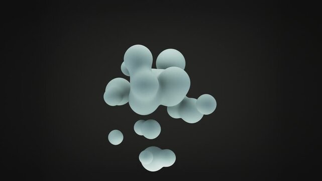 3D animation of abstract smooth volume object. Abstract morph transparent mate liquid form. 4k seamless loop animated template