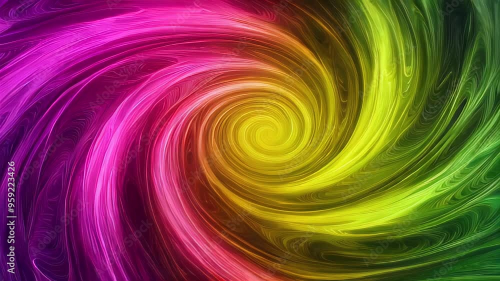 Poster colorful psychedelic swirl pattern with a grainy overlay, creating a retro abstract backdrop, vibran