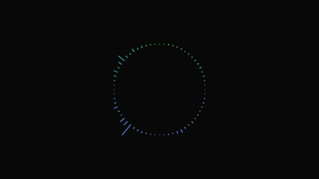 audio music wave animation on black background Futuristic sound wave visualization. wave form Audio. Isolated on transparent
