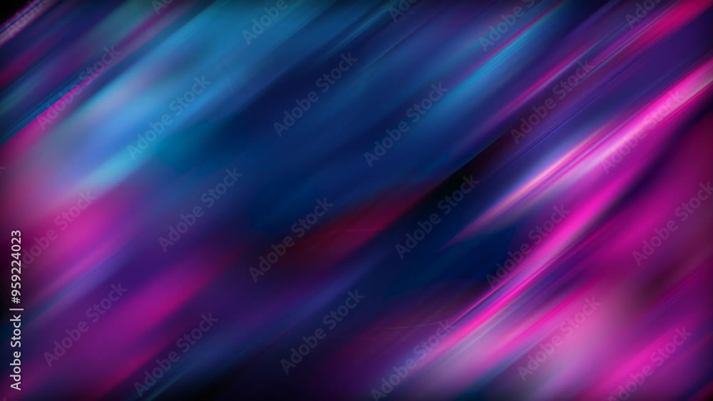 Poster abstract blurred background with diagonal stripes and dark blue purple gradient color, seamless loop