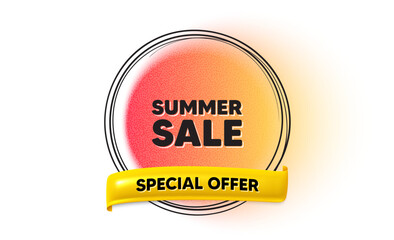 Summer Sale tag. Hand drawn round frame gradient banner. Special offer price sign. Advertising Discounts symbol. Summer sale ribbon message. 3d quotation banner. Text balloon. Vector
