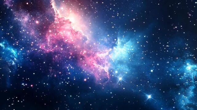 Cosmic nebula space scene with slow-moving camera showcasing stars
