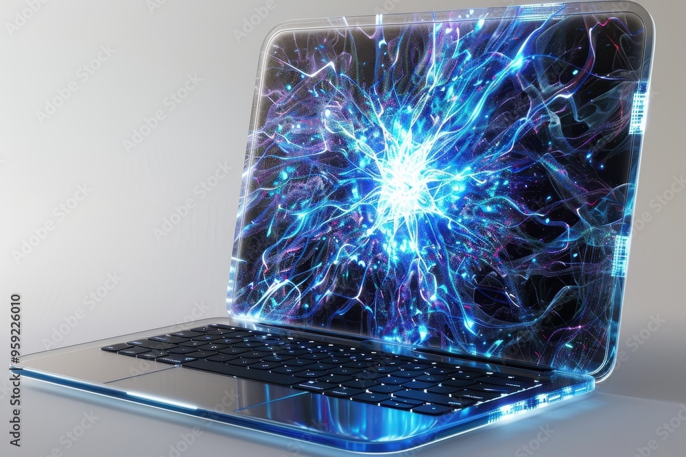 Aufkleber a laptop computer sitting on top of a table create a transparent laptop cover featuring a captivatin