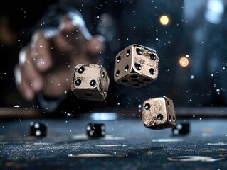 Gaming adrenaline: excitement of playing casino games, highlighting tension, risk, anticipation that come with every bet, creating electrifying environment filled with possibilities