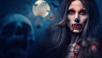 Spooky Halloween Zombie Makeup Transformation Art