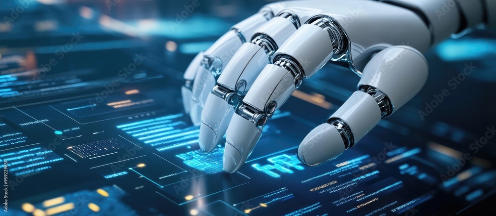 Poster robotic process automation concept displayed on a virtual interface