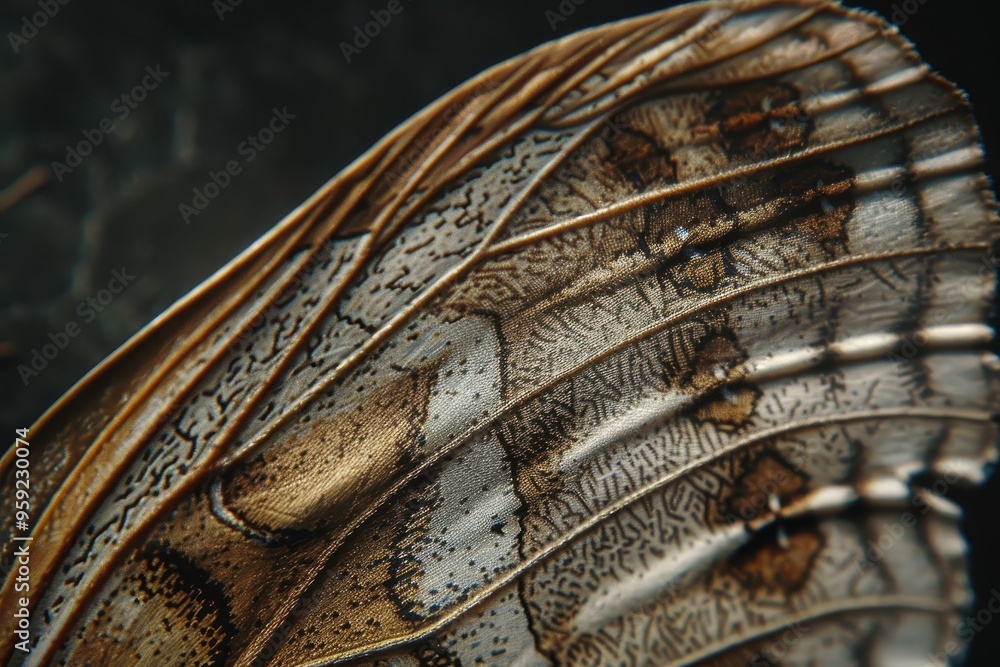 Aufkleber a close up of a colorful fabric with a pattern delicate patterns on the surface of a moth's wing