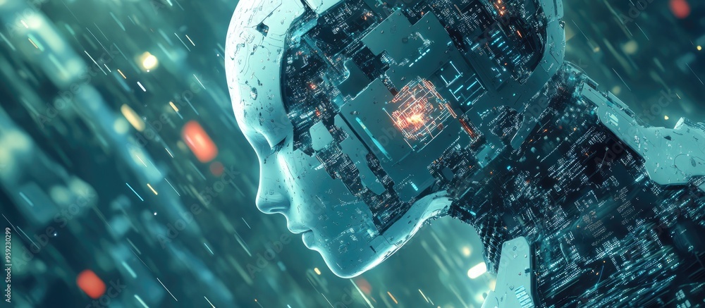 Poster artificial intelligence technology background for web applications virtual concept illustration