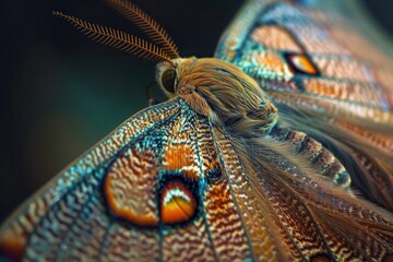 Obraz premium a moth with a long tail and a long body delicate patterns on the wings of a moth